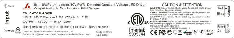  0-10V dimmable constant voltage