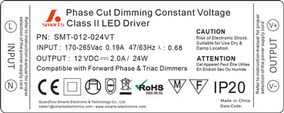 constant voltage triac dimmable 24w 12v
