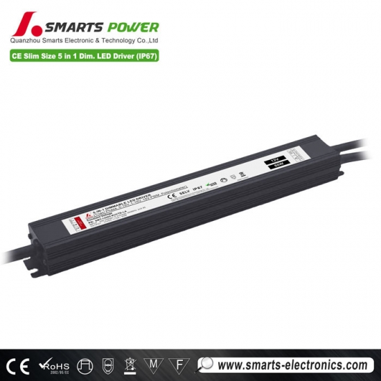 Controlador LED de voltaje constante 5 en 1 de 12 V y 24 V y 60 W