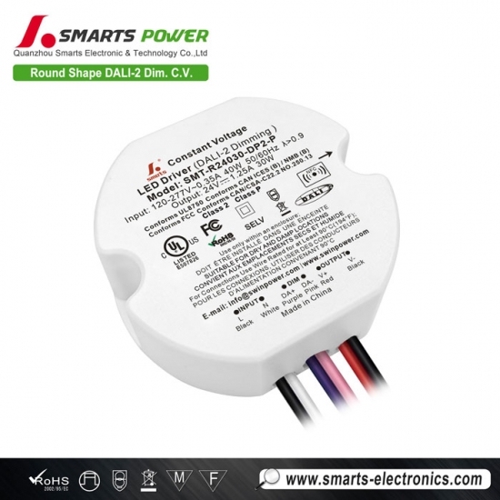 Fuente de alimentación LED de 24 V para tiras de luz LED.