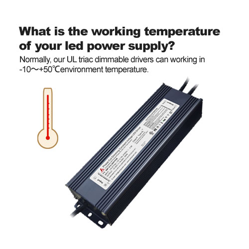 ¿Cuál es la temperatura de trabajo de su fuente de alimentación LED?