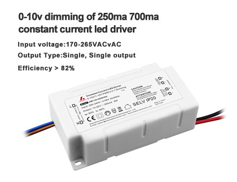  0-10V Atenuación Mostrar- La conexión de 250ma 700mA Controlador LED actual constante