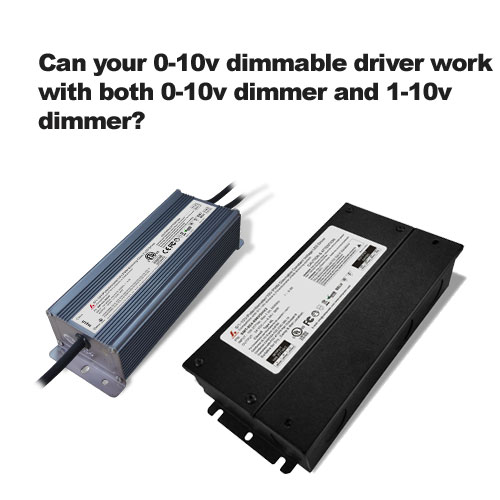 Puede su 0-10v dimmable controlador de trabajar con ambos 0-10v dimmer y 1-10v dimmer? 